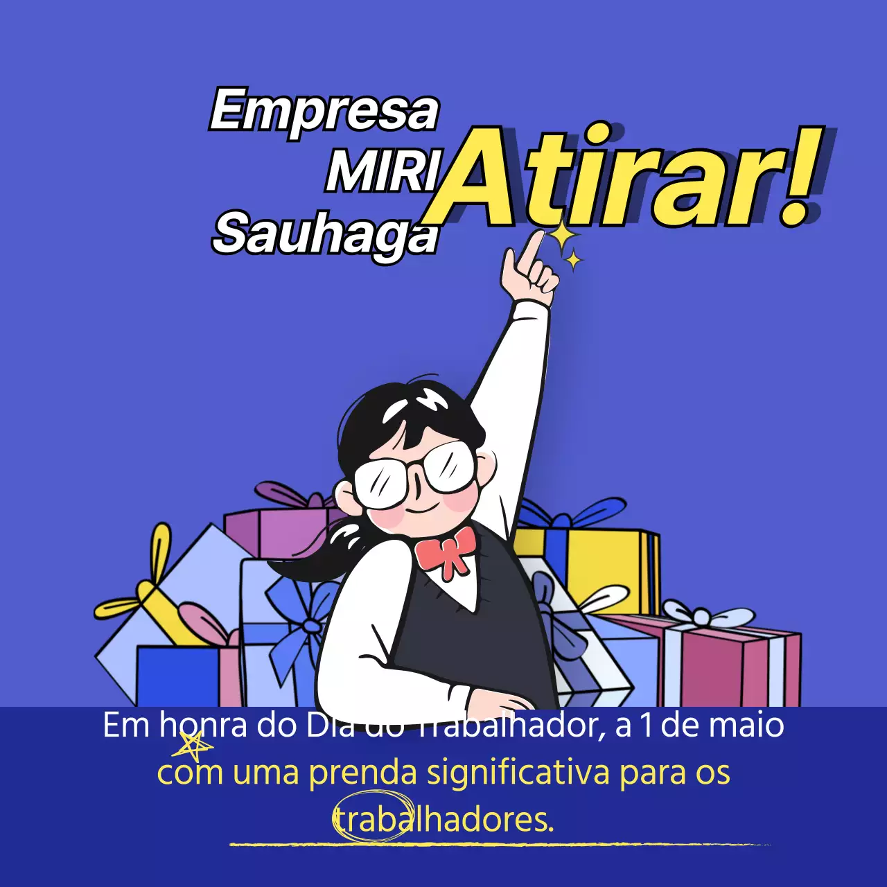 Promover um evento de prendas simples em azul e azul-marinho