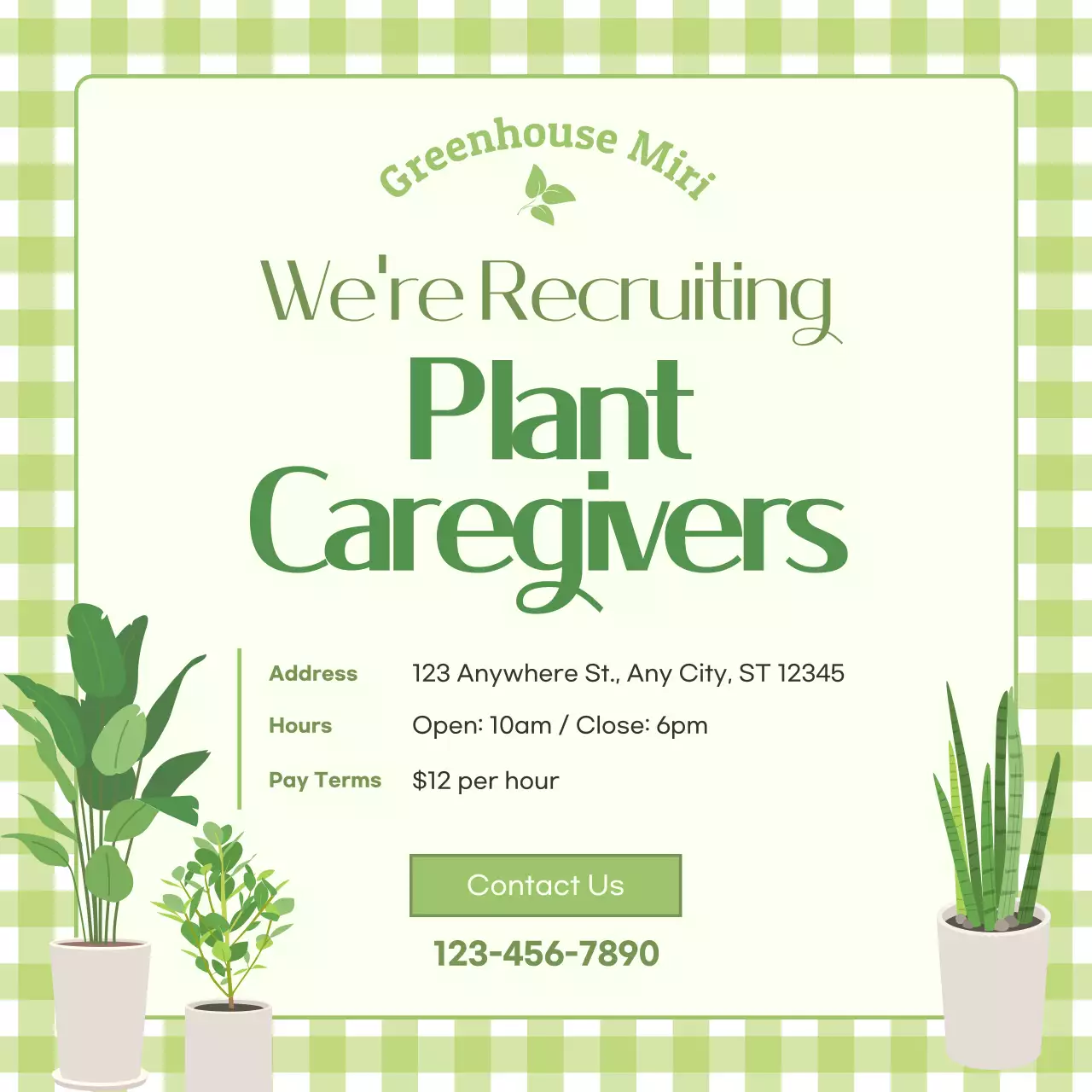 Green Rustic Recruitment Job Posting Social Media Post