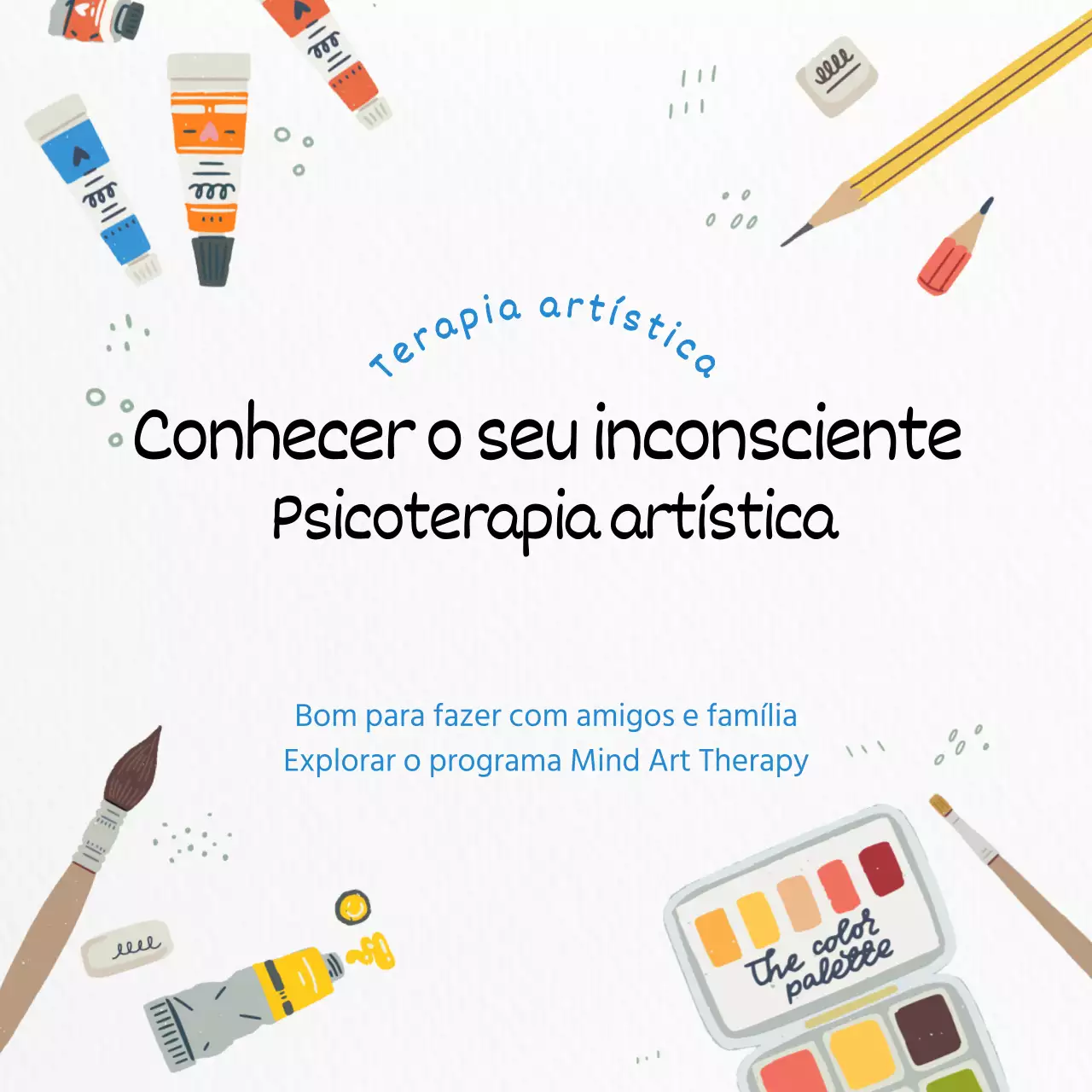 Conteúdo promocional da White Simple Art Therapy