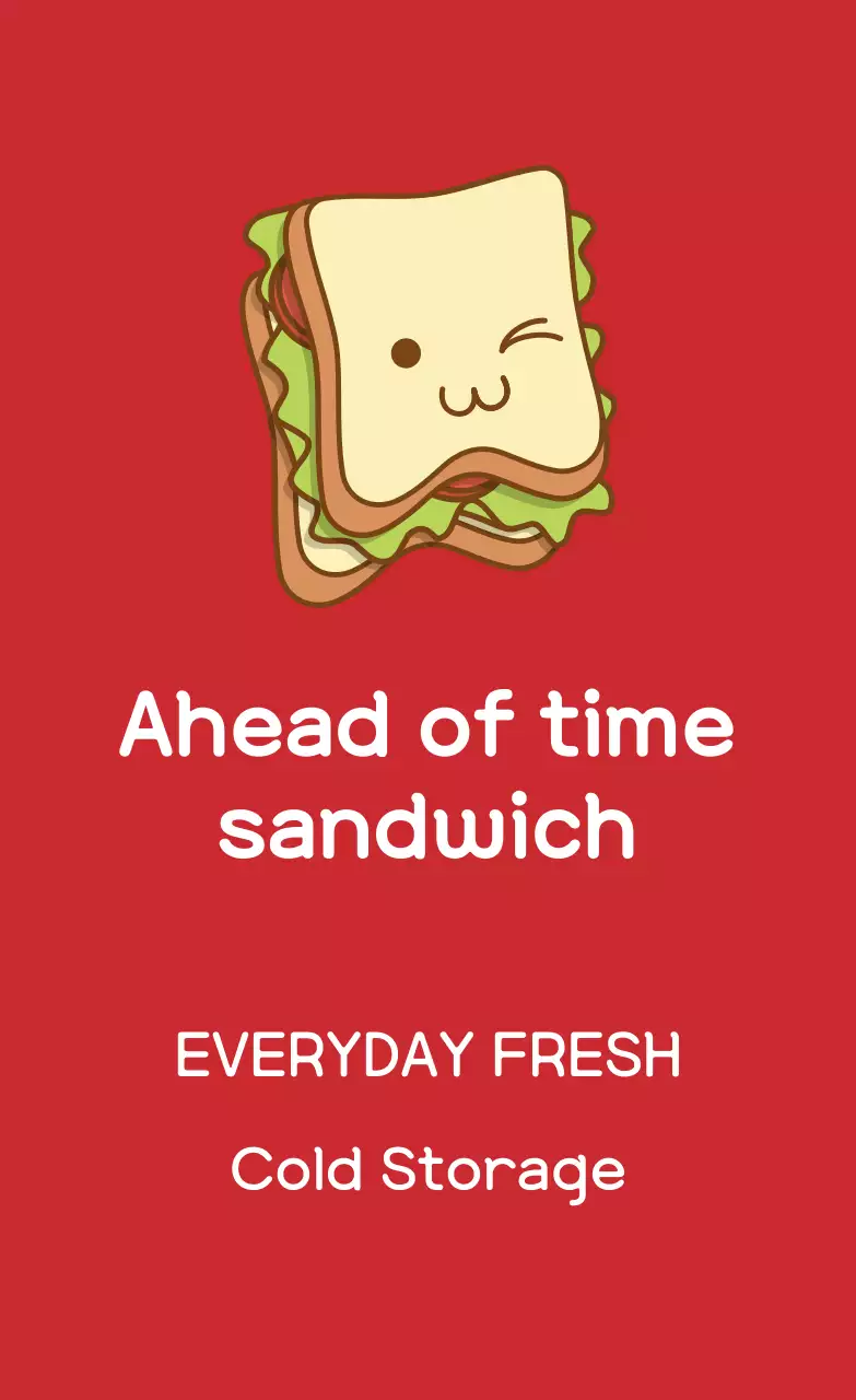 nhãn bánh sandwich minh họa màu đỏ