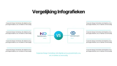 Eenvoudige blauwe bedrijfsvergelijking infographic