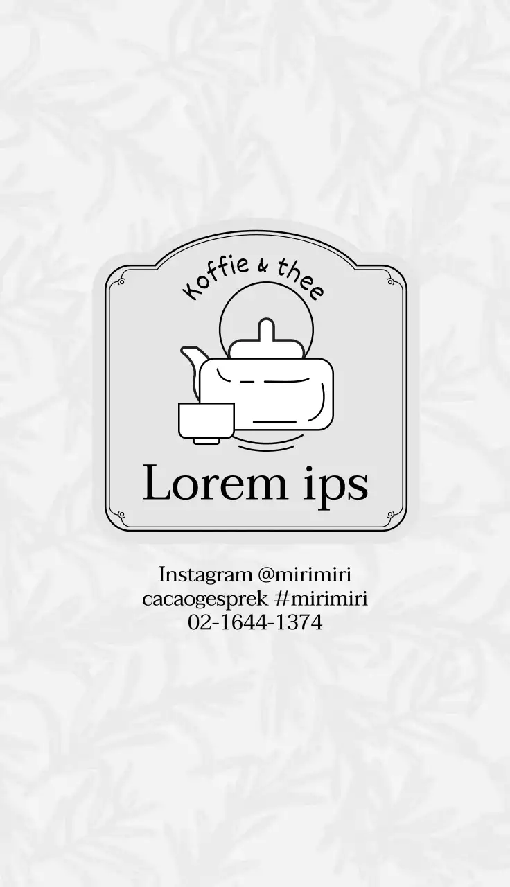 Grey illustratie logo cafe thee coupon