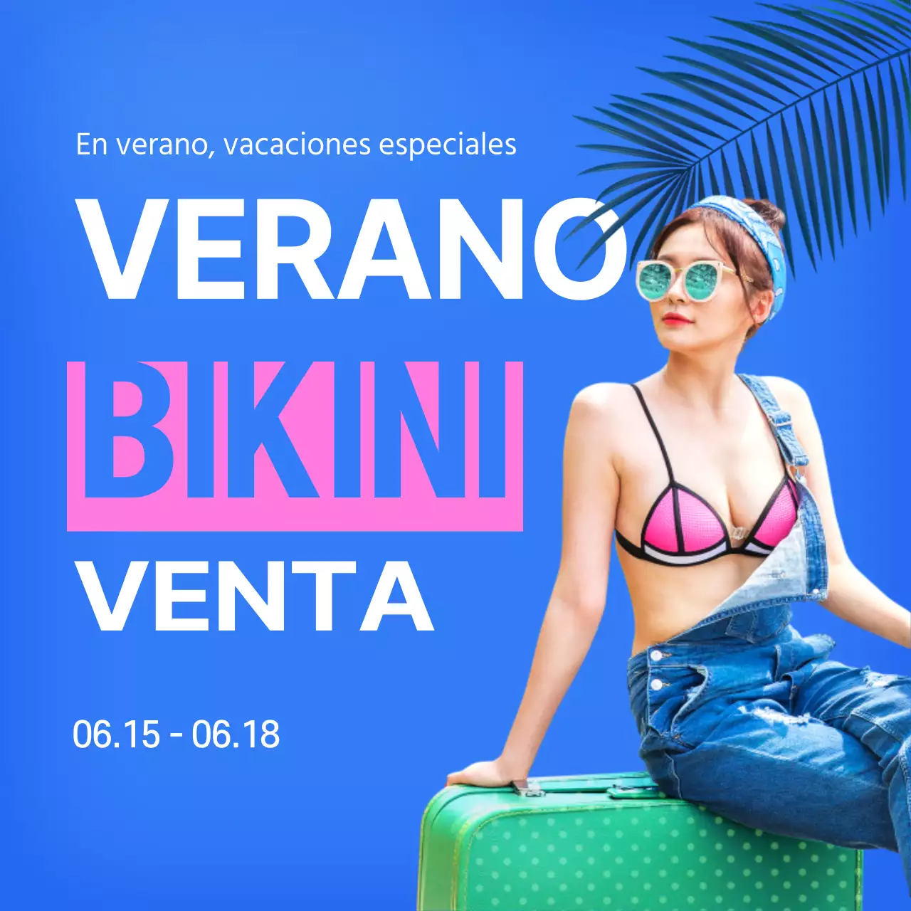 Venta de bikinis azules para las vacaciones de verano