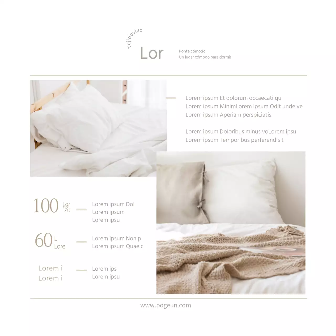 Postal promocional de ropa de cama acogedora blanca