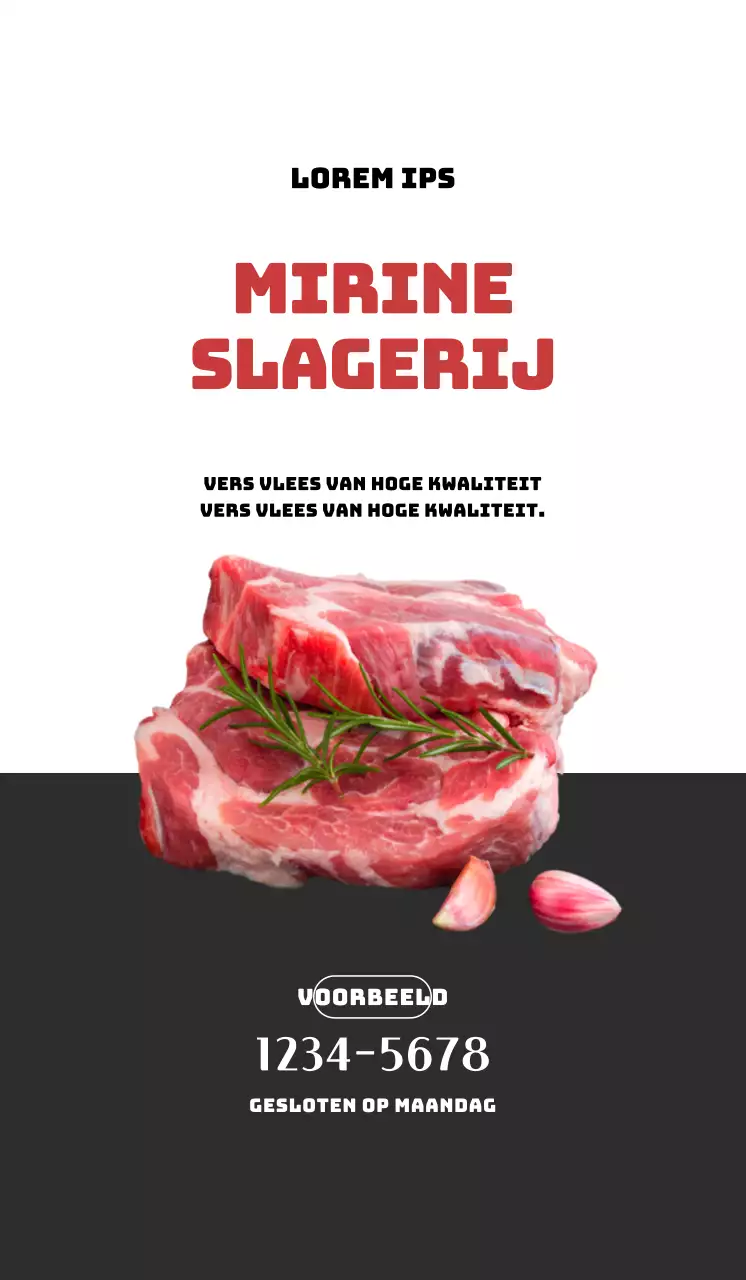 Promoot je slagerij met een strakke witte en grijze look