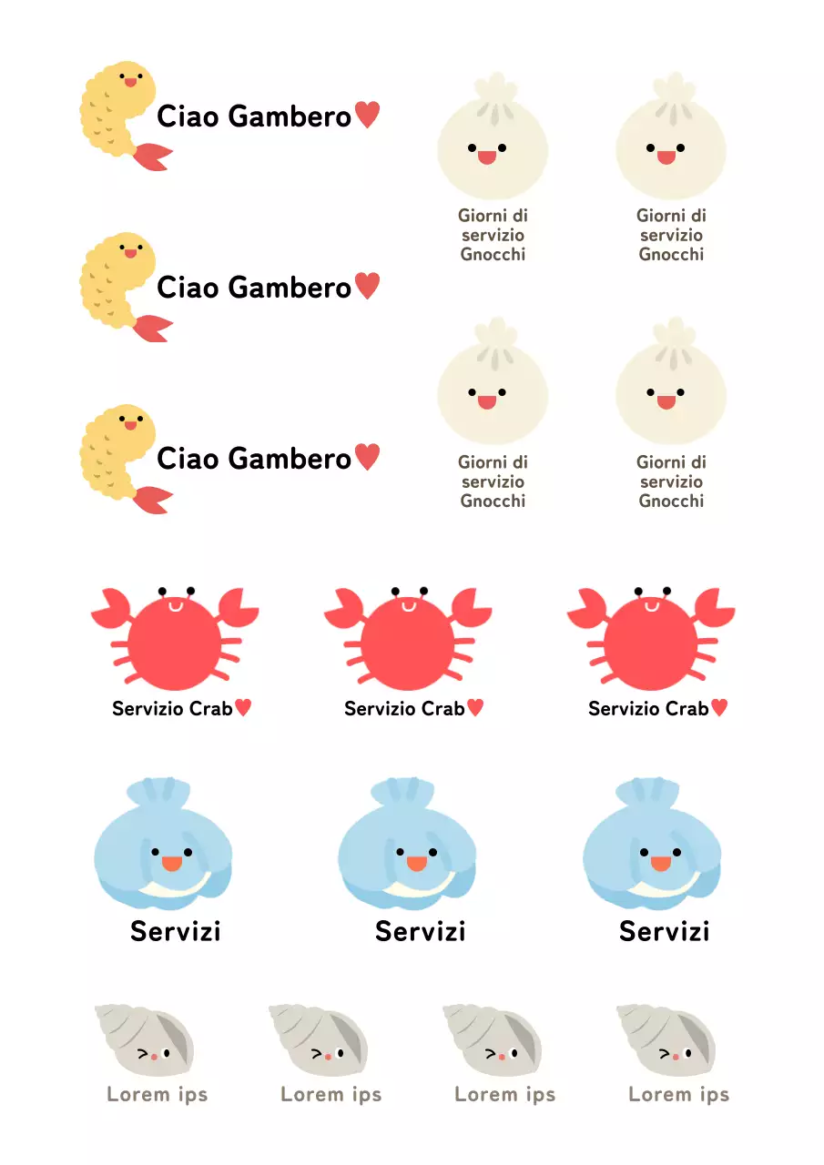 Adesivi di servizio carini Adesivi a mano libera per gastronomie