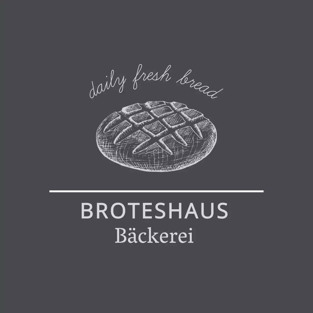 Vintage-Backwarenetikett mit dunkelgrauer Illustration