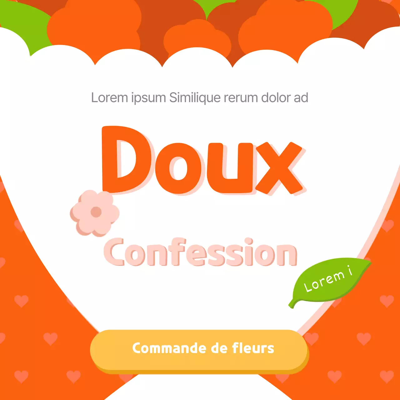 Illustration d'un joli bouquet de fleurs rouges pour une commande de livraison de fleurs