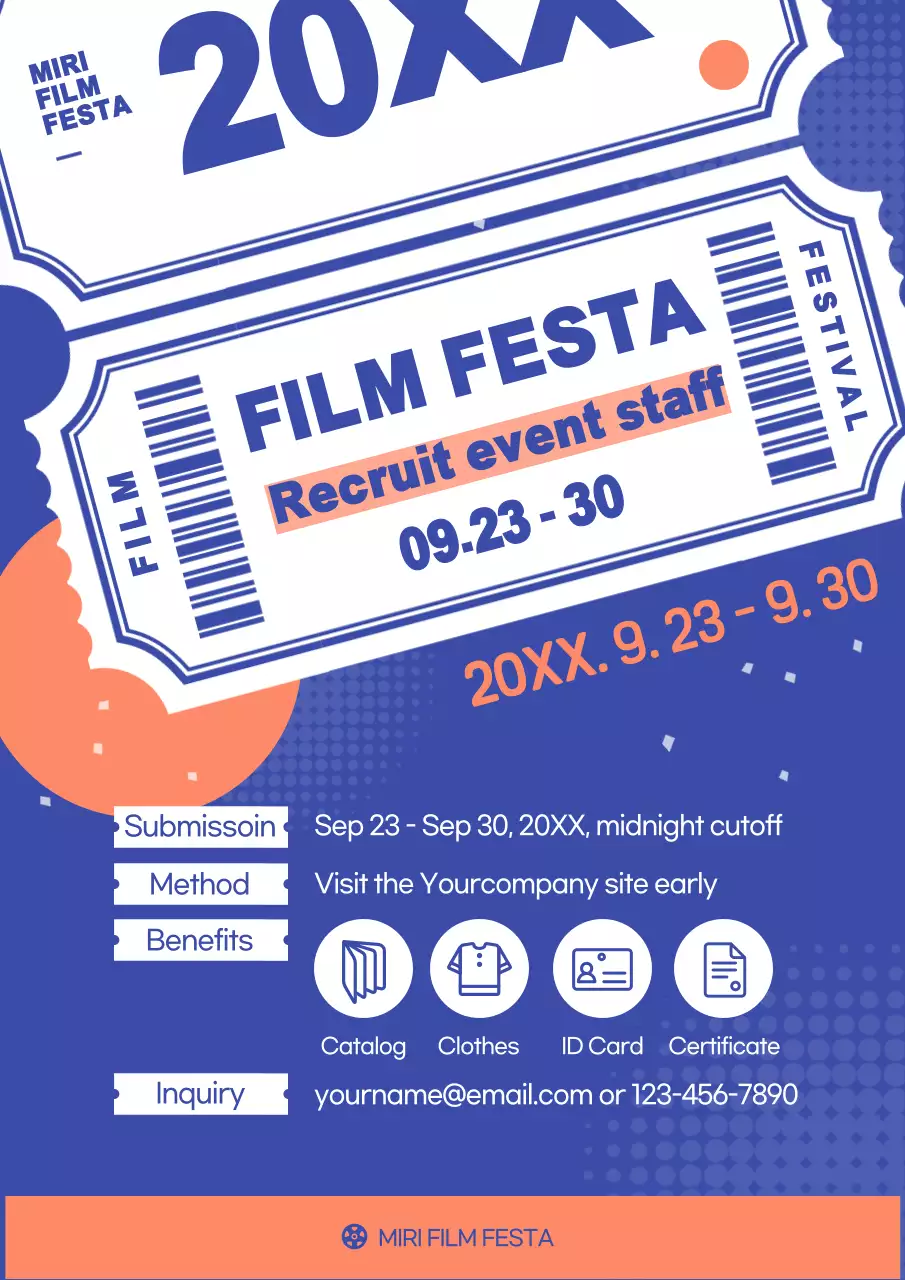 Blue Trendy Film Recruitment Poster