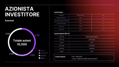 Grafico a torta e tabella aziendale mista con sfumatura nera