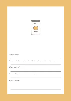 Póster de diseño sencillo con notas sobre el almacenamiento de alimentos en color amarillo
