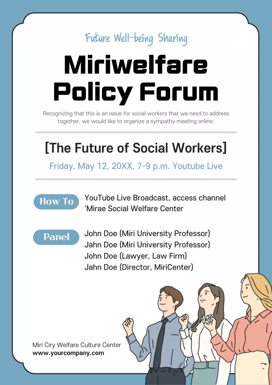 Blue Professional Policy Forum Announcement Poster