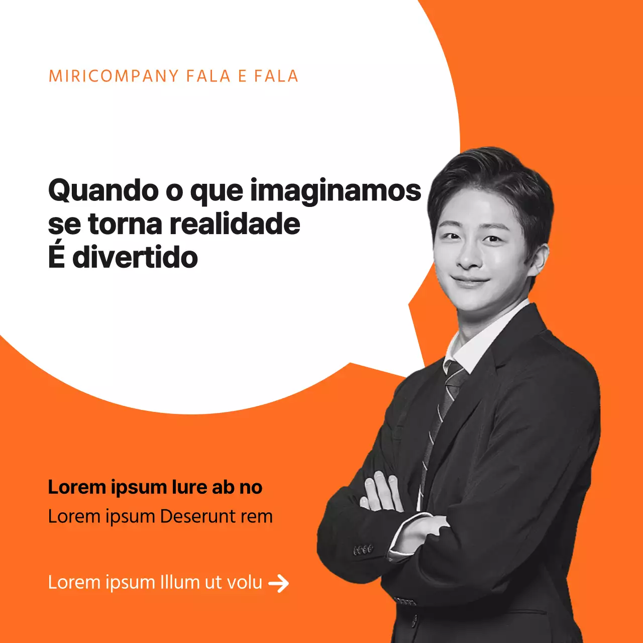 Promover uma entrevista comercial simples em laranja