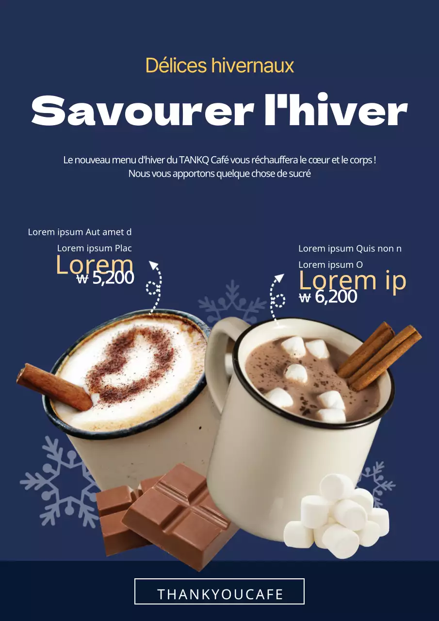 Présentation de notre menu d'hiver au café