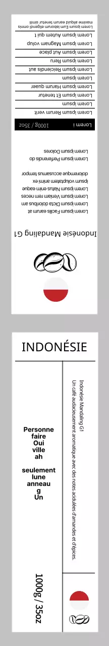 Emballage cadeau pour grains de café gris