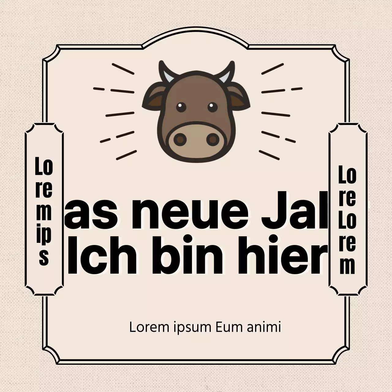 Ein Horoskop-Event mit einer Kuh-Illustration im Retro-Look