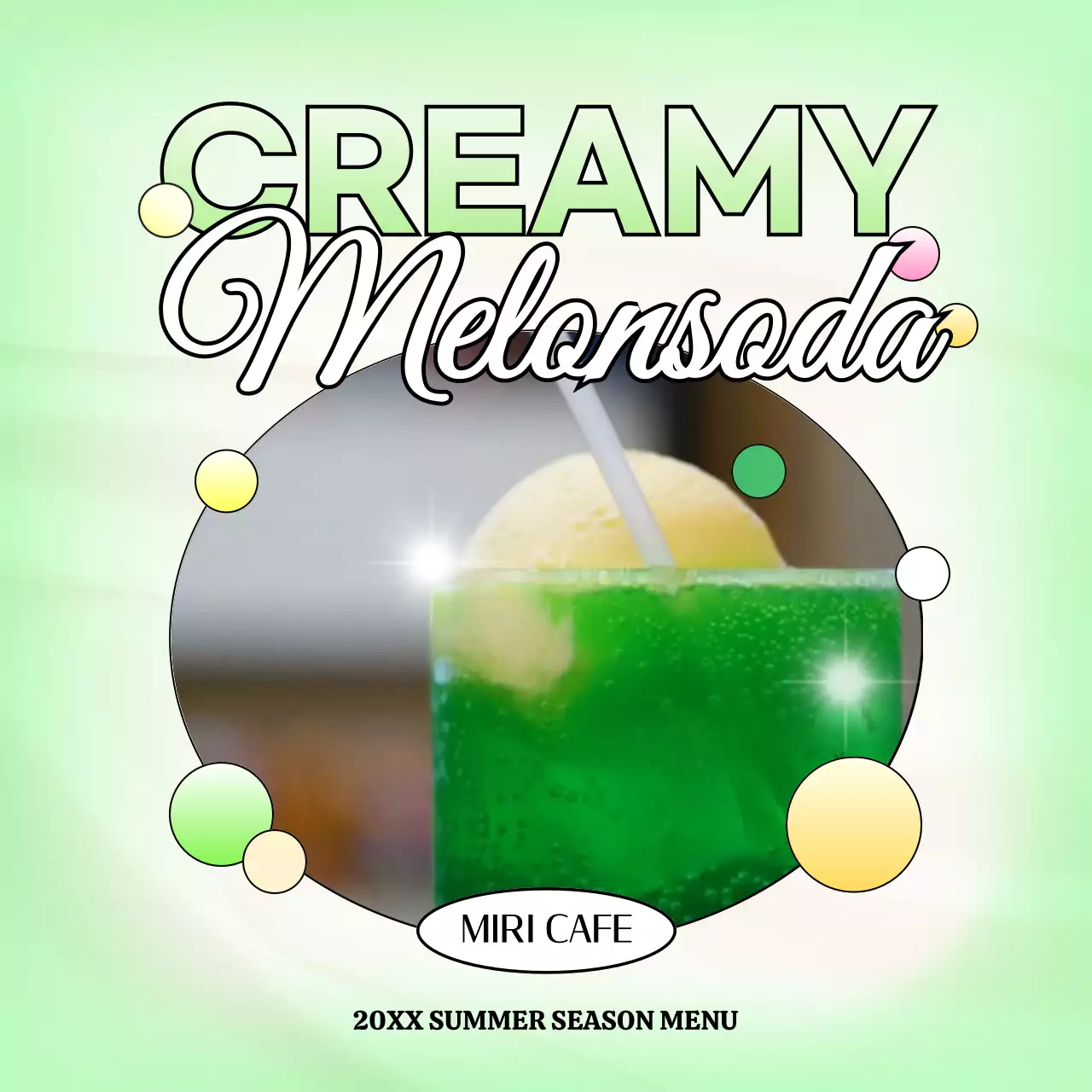 그린 트렌디 드링크 프로모션 소셜 미디어 포스트