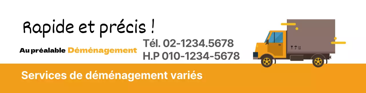 Faites la promotion de votre entreprise de déménagement avec une illustration de camion orange