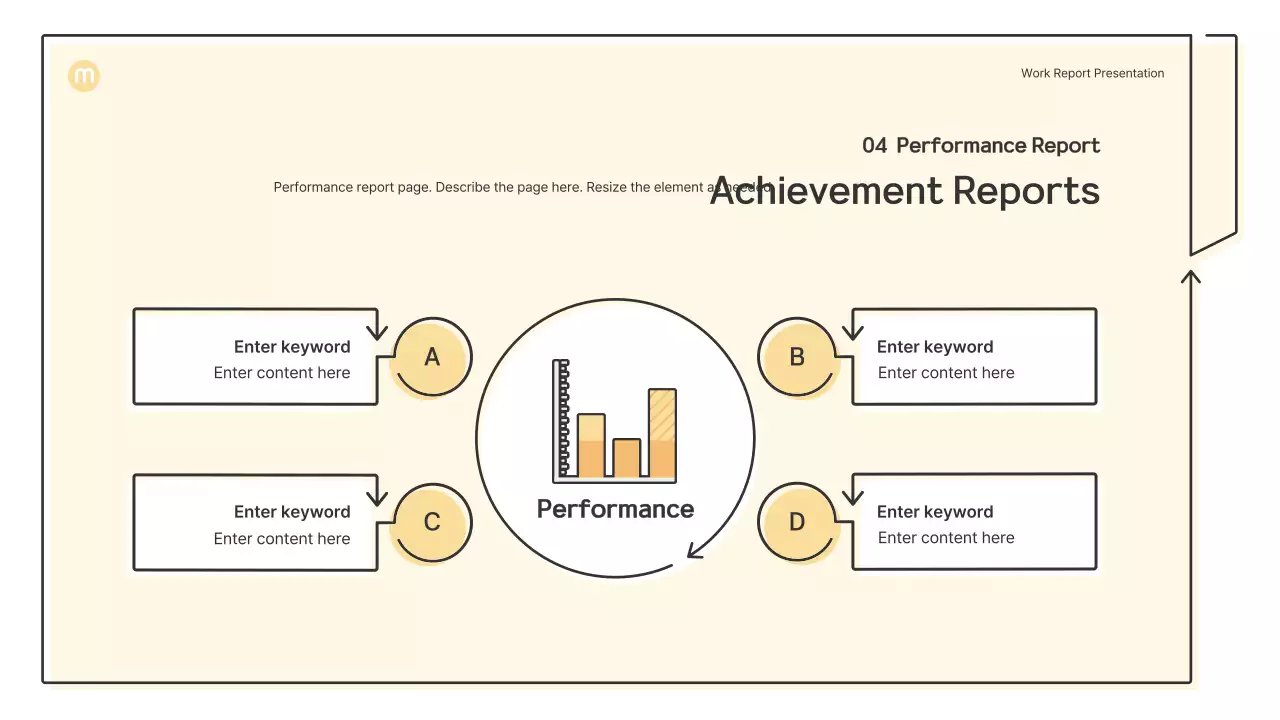 Point shapes with light yellow arrows business presentation kit