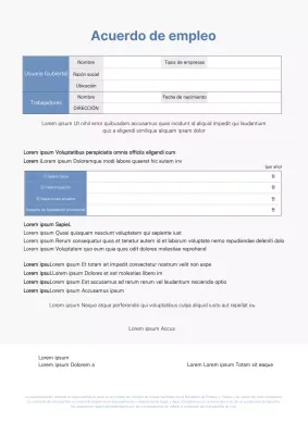Contrato anual simple en azul
