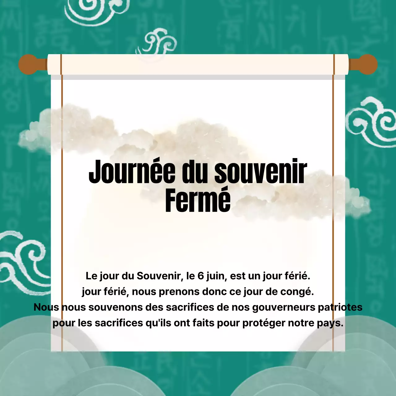 Annonce du jour du Souvenir à l'aide d'une illustration traditionaliste turquoise représentant une empreinte de pas
