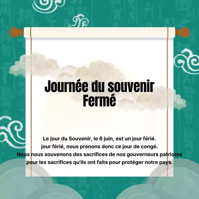 Annonce du jour du Souvenir à l'aide d'une illustration traditionaliste turquoise représentant une empreinte de pas