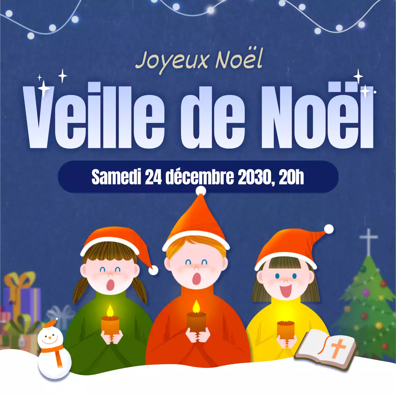 Un concept de veille de Noël en bleu marine