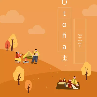 Planifique un evento otoñal moderno con un fondo naranja