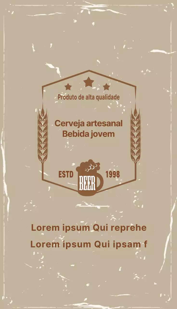 Cartão de visita de bar com logótipo de ilustração bege e marfim