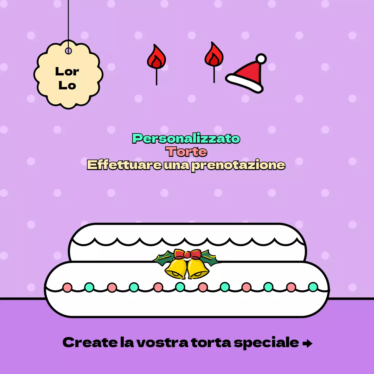 Natale torta personalizzata evento carino linea illustrazione