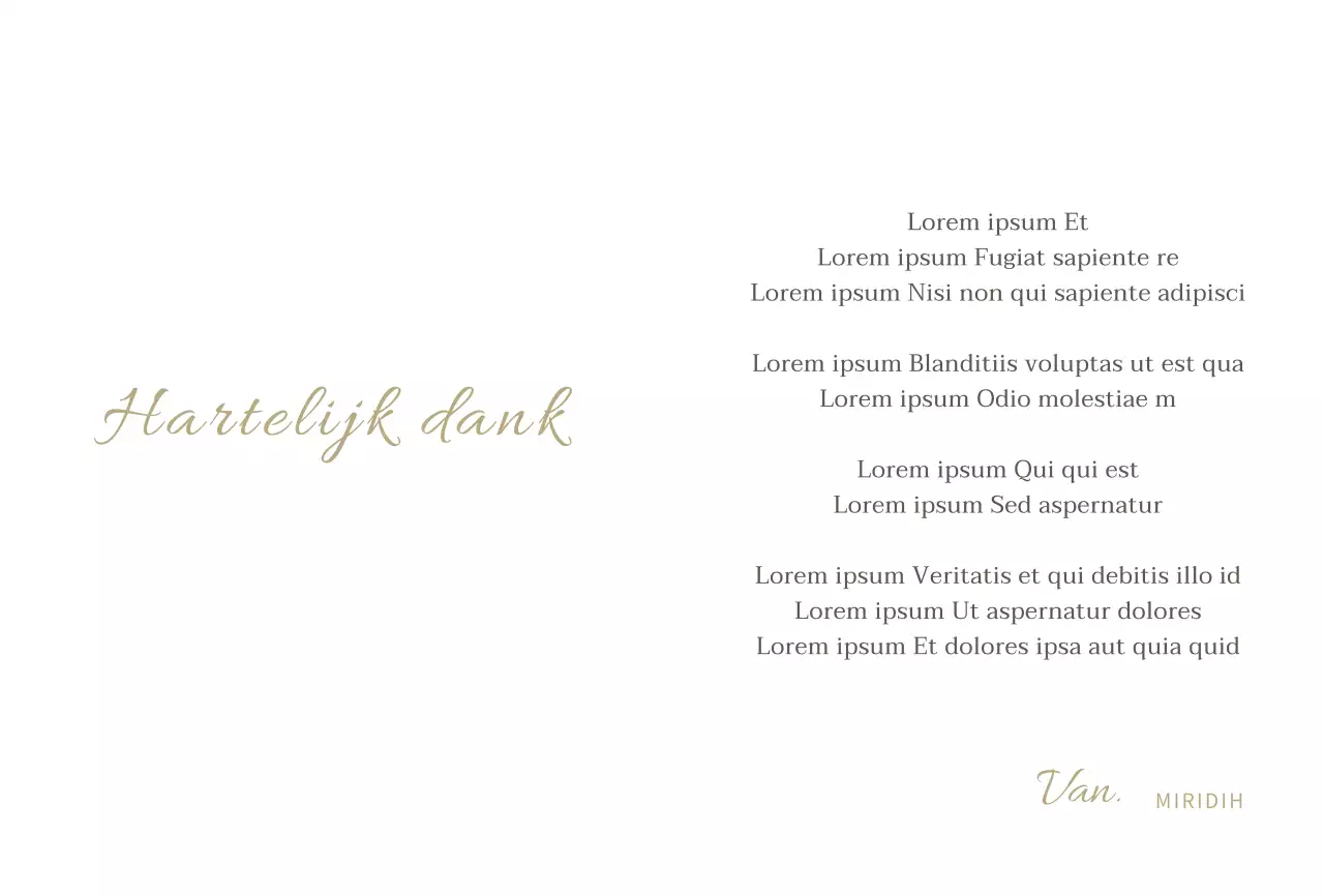 Witte bedankkaart voor eenvoudige aankoop