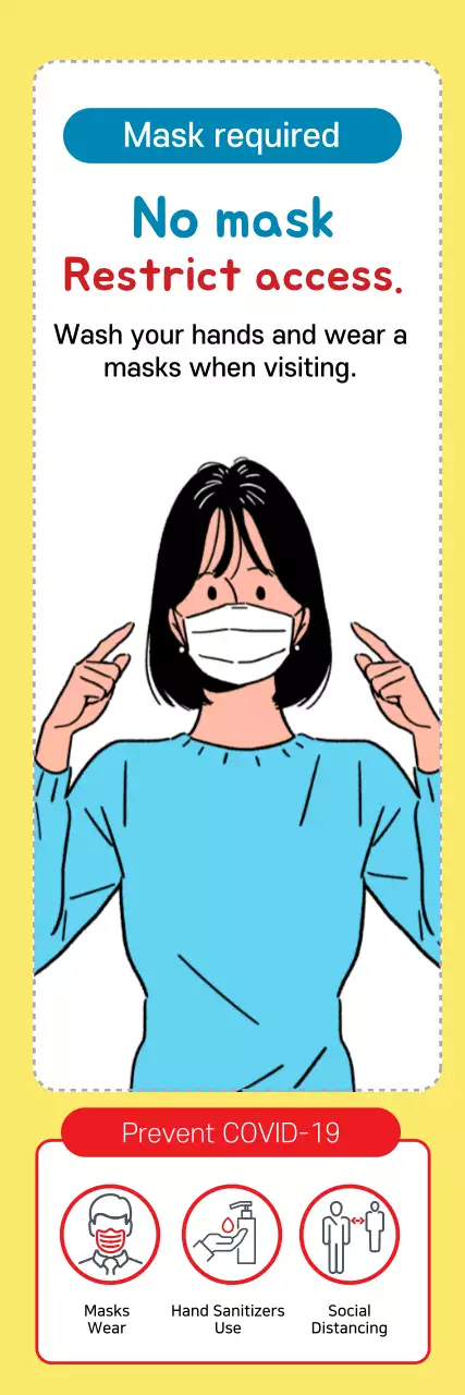 Do not enter without a yellow illustrated mask