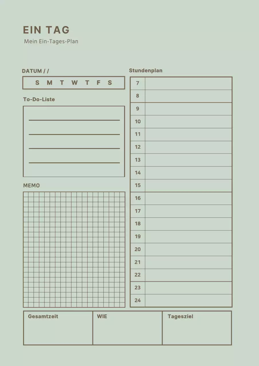 Einfaches Konzept Linienplaner in hellgrün