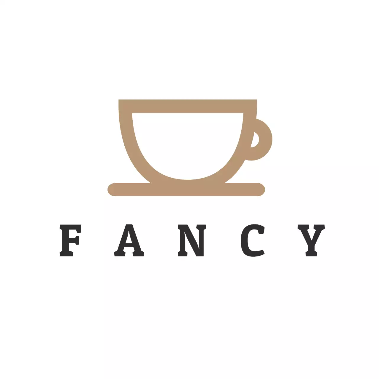 ベージュ シンプル コーヒー ロゴ