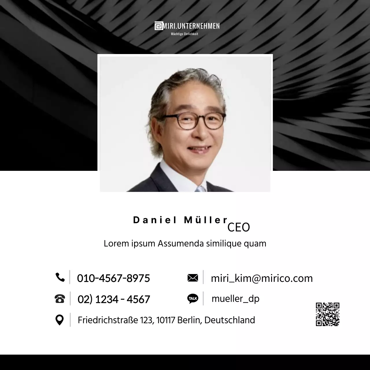 Einfaches schwarz-weiß gemustertes Konzeptprofil