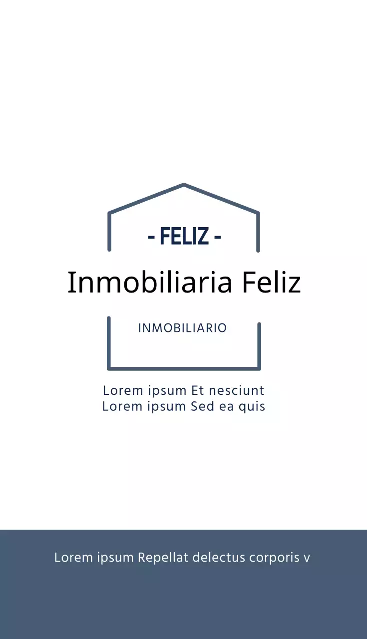 Azul marino blanco ilustración logotipo tarjeta de visita inmobiliaria
