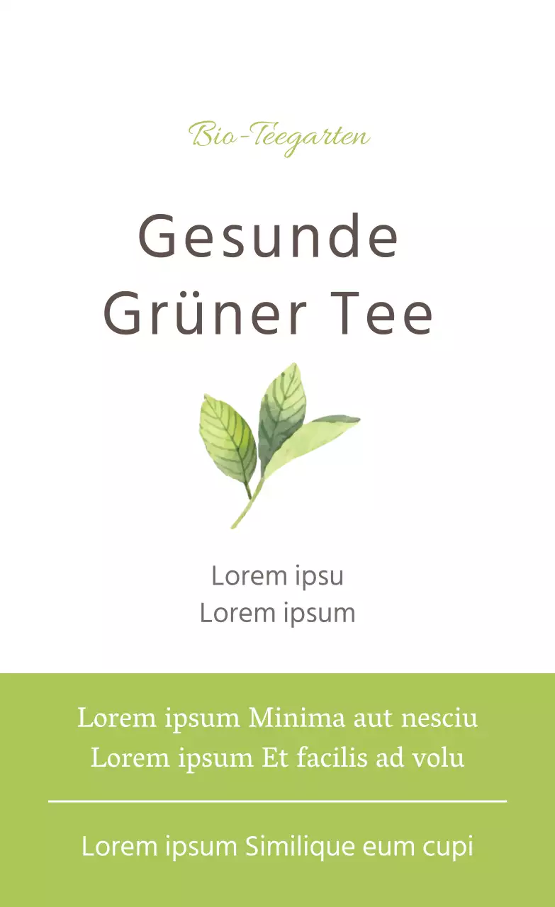 Einfacher grüner Tee-Aufkleber in Chartreuse