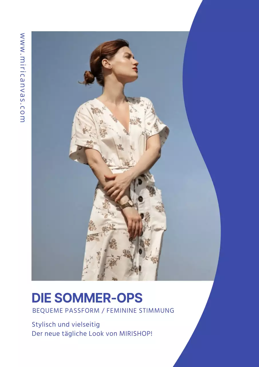 Blau Einfache Sommerkleider Lookbook Blumenmuster Tägliche Kleider
