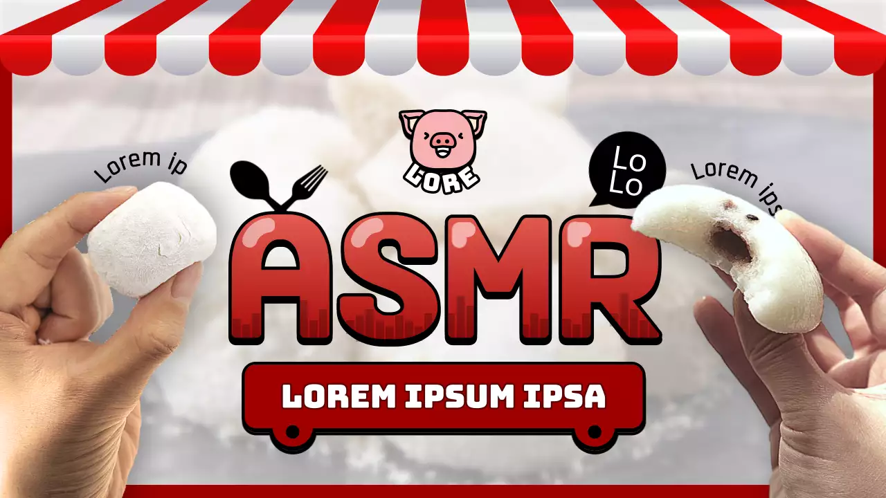 Rood keurig concept van rijstcake ASMR concept