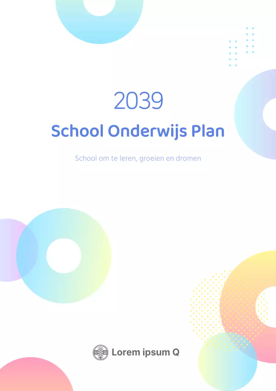 Schoolrapporten met roze en blauw cirkelpatroon