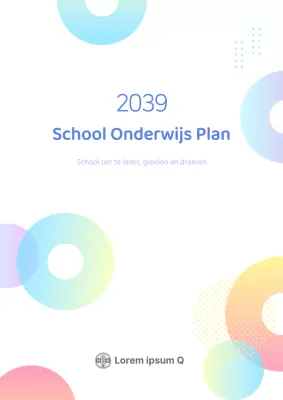 Schoolrapporten met roze en blauw cirkelpatroon