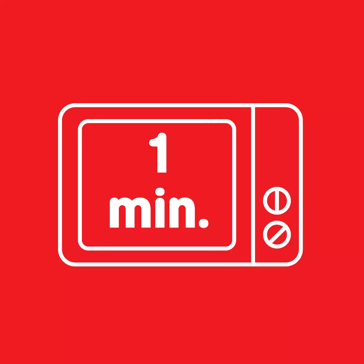 Etiqueta vermelha de cozedura intensa de 1 minuto no micro-ondas