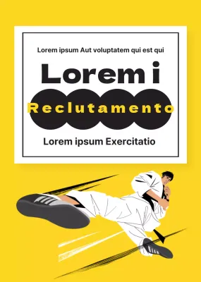 Illustrazione gialla che promuove la scuola di Taekwondo