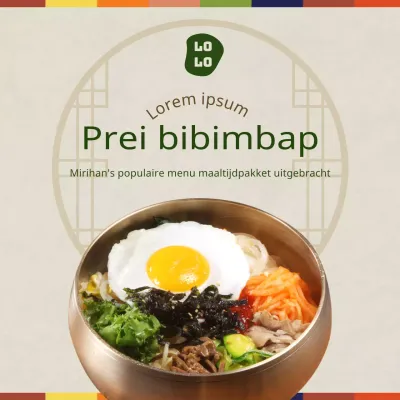 De lancering van een nieuw menu in beige en groene tinten promoten