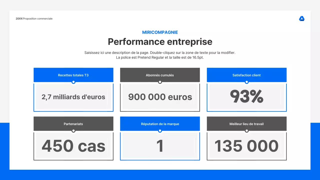 Kit de présentation de propositions commerciales propre et intuitif en bleu et gris clair