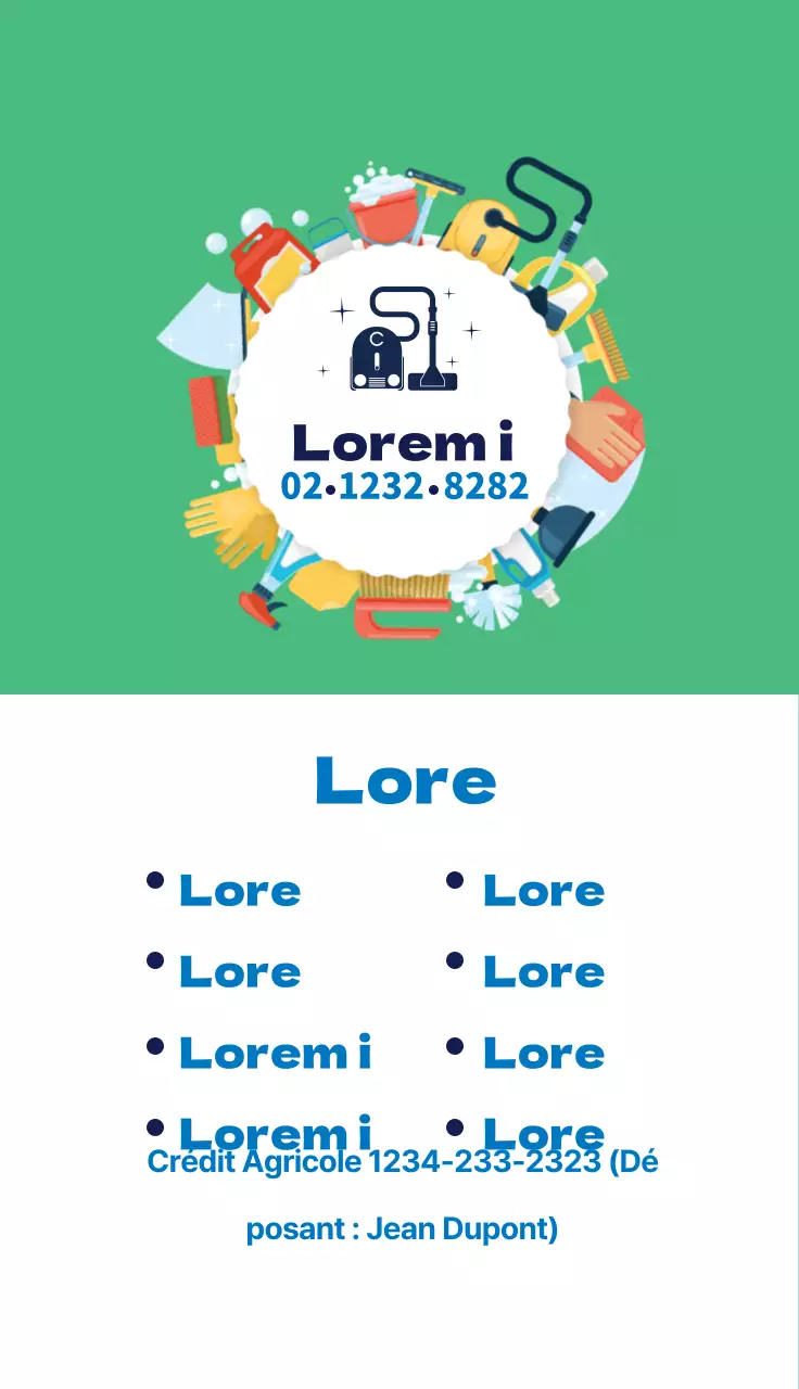 Illustration verte service de nettoyage promotionnel