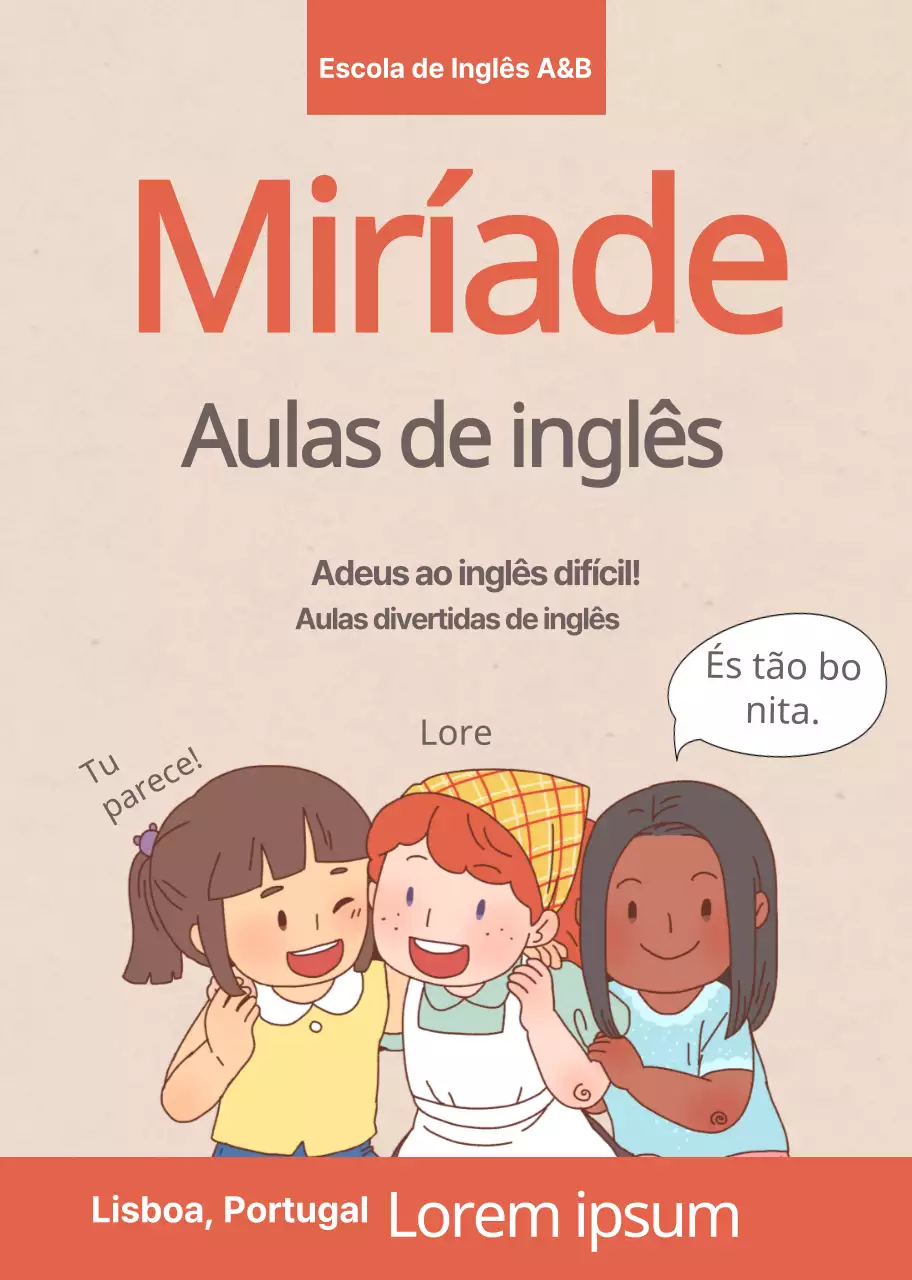 Ilustração de personagem vermelho bege Promoção escolar