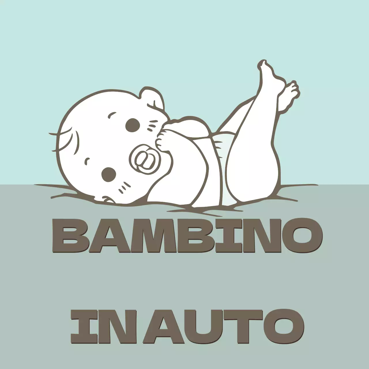 Illustrazione di un bambino alla menta con un bambino a bordo