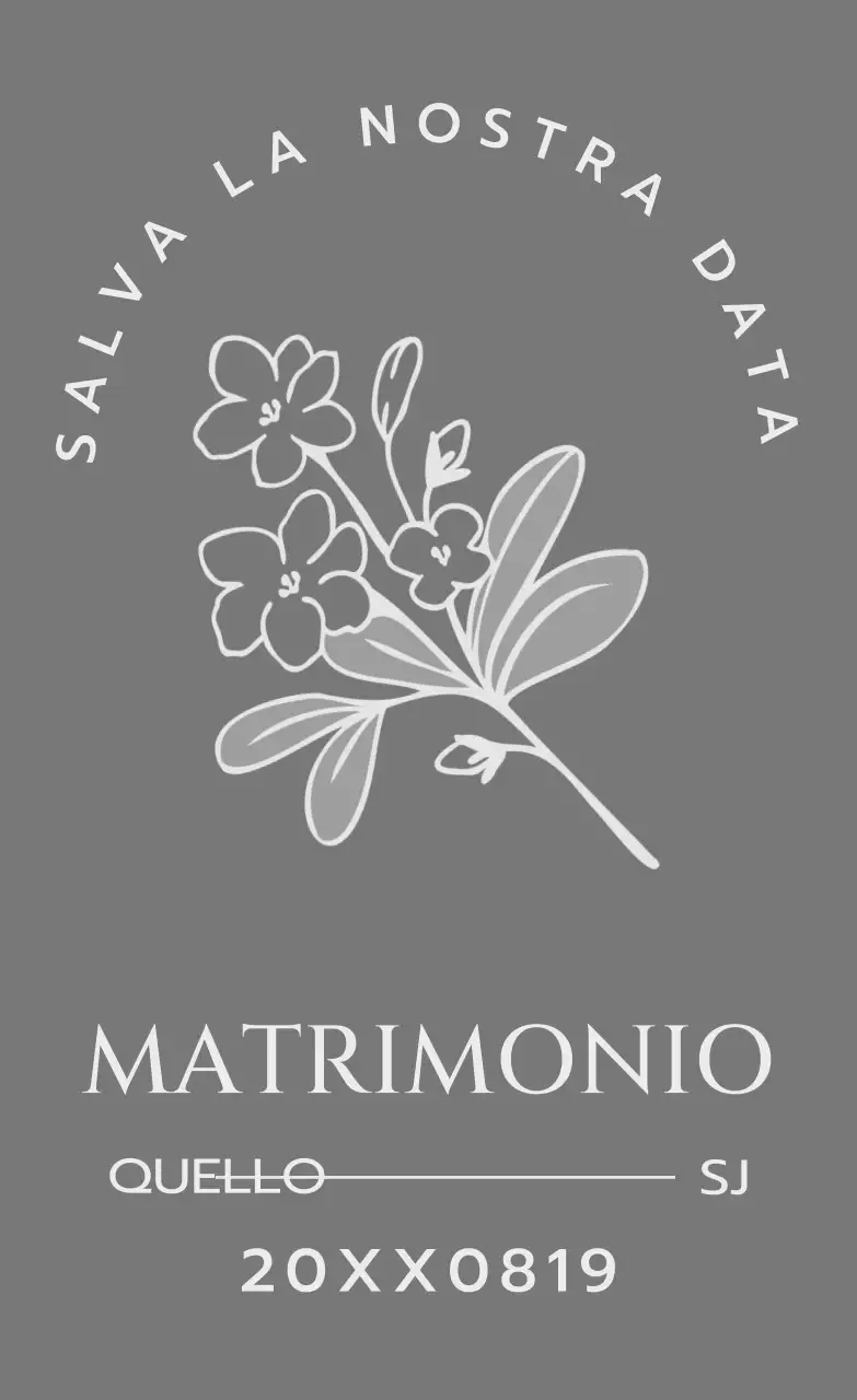 Per partecipazioni di nozze con illustrazioni floreali e di uccelli in grigio scuro