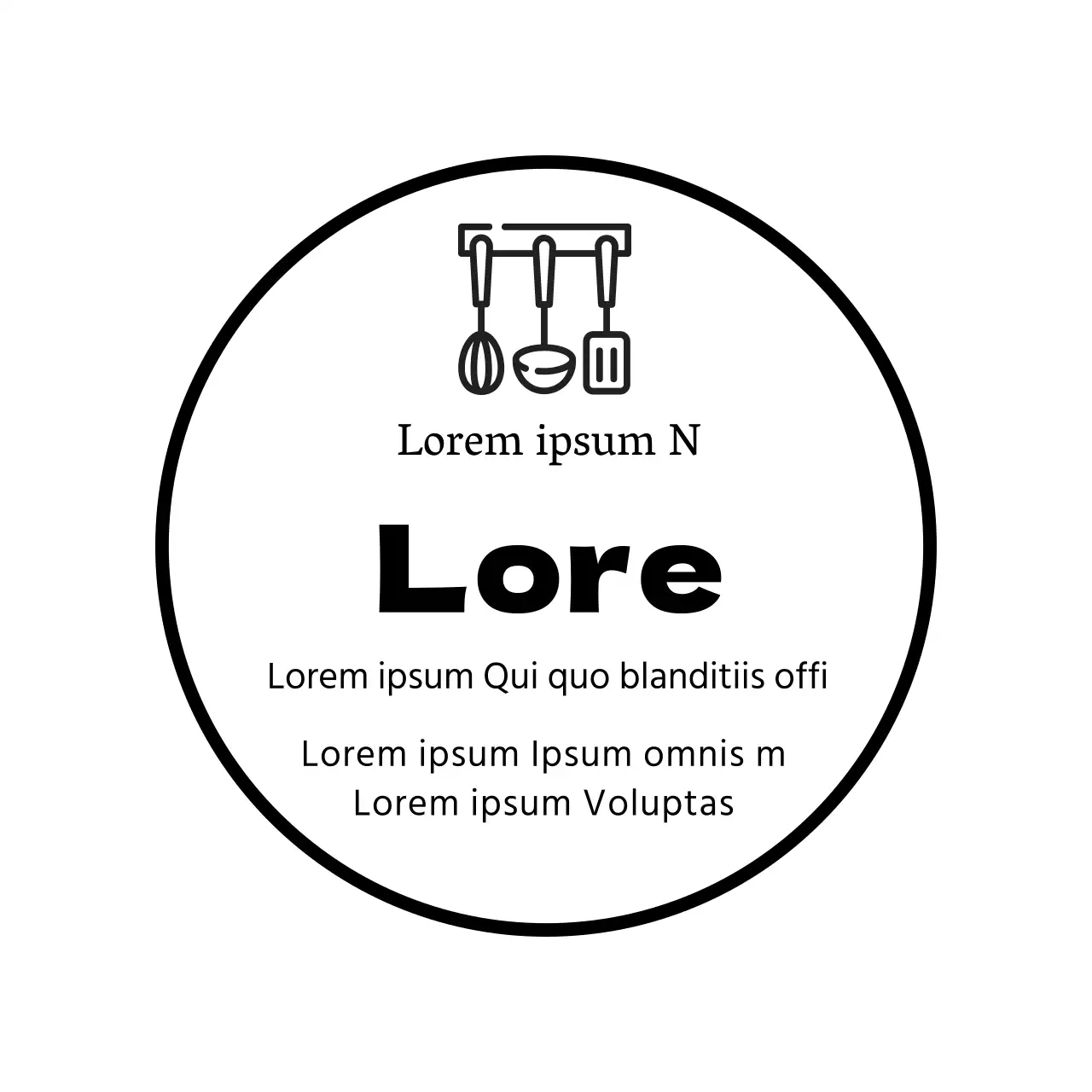 Ilustración en blanco sencilla etiqueta de guarnición de restaurante